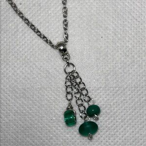 Artisan Handmade Hypoallergenic Stainless Steel Glass Bead Tassel Necklace